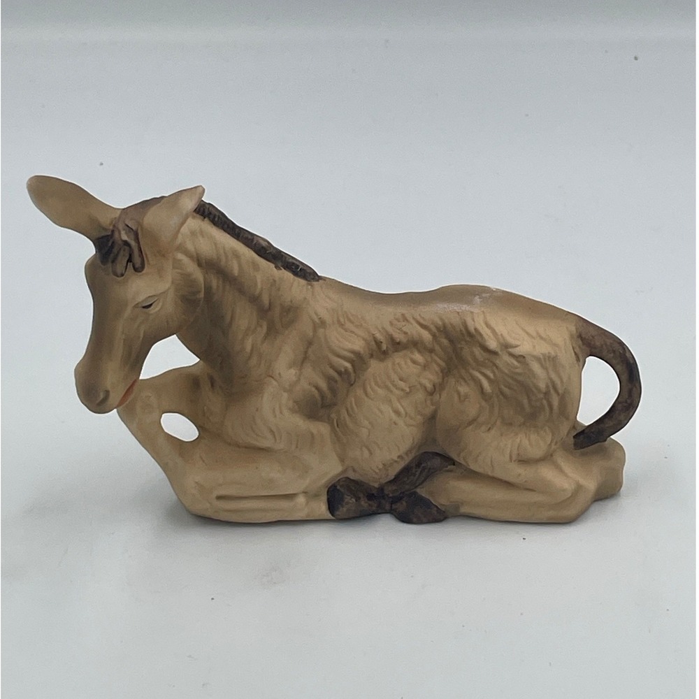 Homco 5599 Donkey Figurine Vintage Porcelain Nativity Replacement Piece Brown